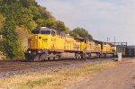 Coal empties ease west out of the yard